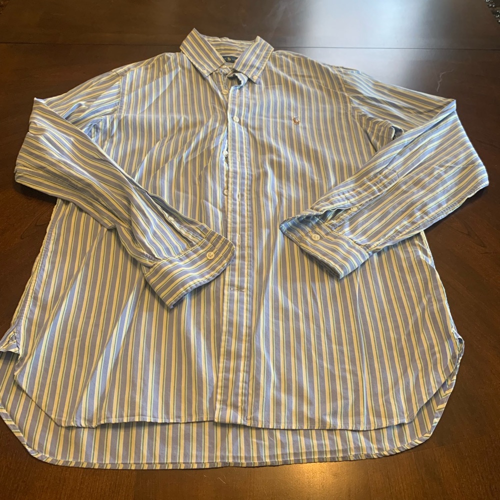 Yellow & Blue button up - Picture 3 of 8